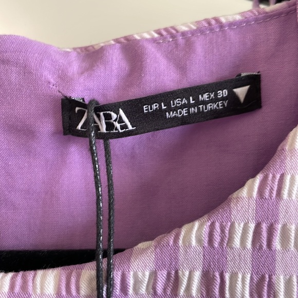Zara Purple Gingham Dress - Picture 3 of 6